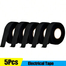 (15mm (0.59inch), 5Pcs) Electrical Tape Heat Resistant Harness Tape Adhesive Cloth Tape Waterproof Tape Insulating Automotive Fabric Cloth Tape 5Pcs