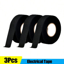 (9mm (0.35inch), 3Pcs) Electrical Tape Heat Resistant Harness Tape Adhesive Cloth Tape Waterproof Tape Insulating Automotive Fabric Cloth Tape 5Pcs
