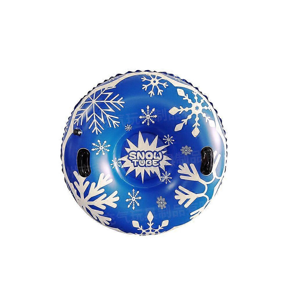 (As show, One size) Blue Inflatable Ski Tube for Adults, PVC Snowflake Ski Tire, Winter Outdoor Toy
