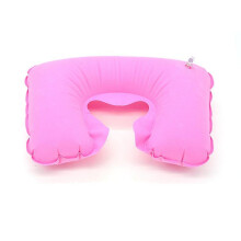 (As show, One size) Outdoor Inflatable Pillow, Pink Portable Neck Support for Travel Comfort