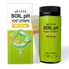 (As show, One size) 100pcs Soil PH Test Strip 3.5 to 9 Range High Accuracy PH Testing Paper Kit for Garden Lawn Grass Plant