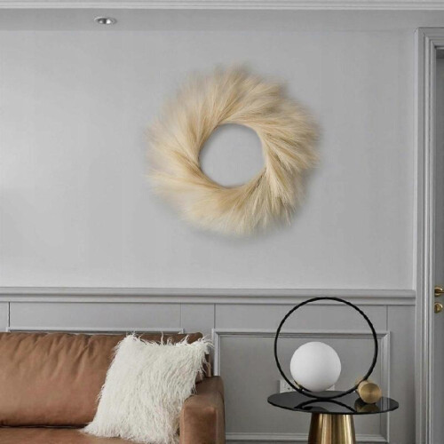 Pampas Grass Wreath Dried Scholar Faux Flower 2