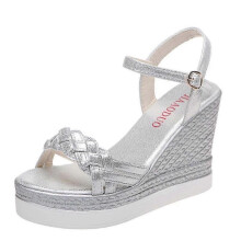 (37, White) Women's Wedge Buckle Ankle Strap Platform Sandals Casual Open Toe Breathable Anti-Slip Comfortable O