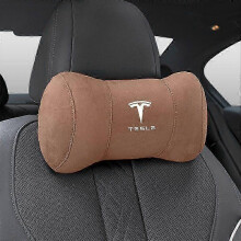 (Brown) Car Seat Headrest Pillow Neck Support Protector Cushion For Tesla Model 3 Model S Model X Model Y Roadster Bonina Accessories