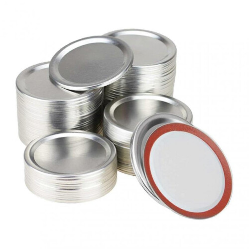 100 Pcs Regular Mouth Canning Lids Split Type Canning Jar Lids Leak Proof with Seal Ring for Jars
