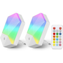 2 Pack Night Light Led Children Night Lamp Baby Plug And Play with Remote Control 16 Colors Adjustable