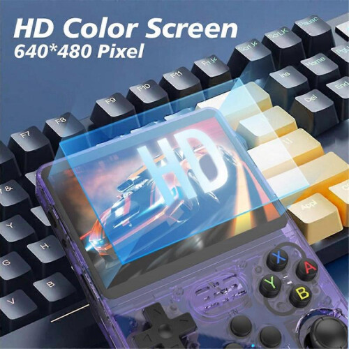 (Purple) R36S Retro Handheld Video Game Console Linux System 3.5 Inch IPS Screen Portable Pocket Video Player 1