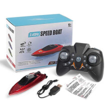 (Red) Mini Remote Control High Speed RC Boat