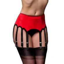 (XXL, Red) Women Garter Belt Sexy Suspender Belts with 10 Straps Plastic Clip for Lingerie Thigh High Stockings  XL Red