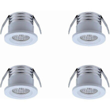 (As show, One size) Set of 4 Mini LED Recessed Spotlights, 3W Warm White