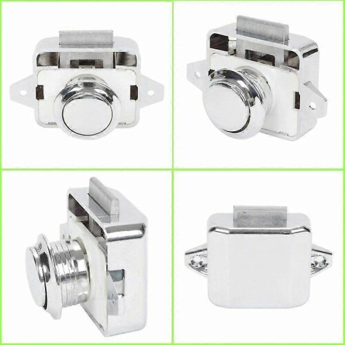 (As show, One size) Push Button Lock Latch for Motorhome and RV Cupboards 1