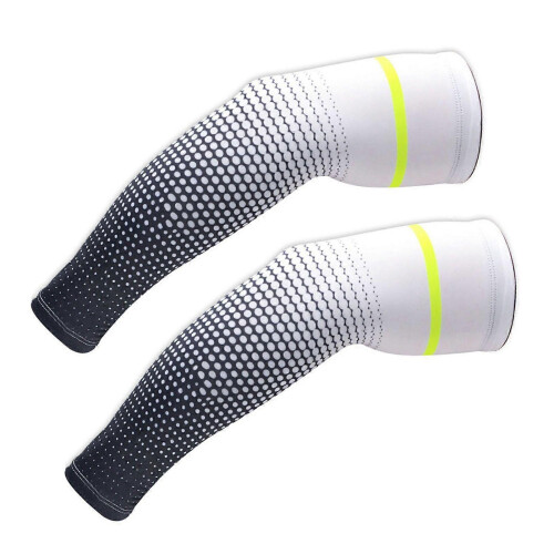 (As show, One size) Lightweight Ice Silk Compression Arm Sleeves for Cycling 1