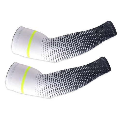 (As show, One size) Lightweight Ice Silk Compression Arm Sleeves for Cycling 2