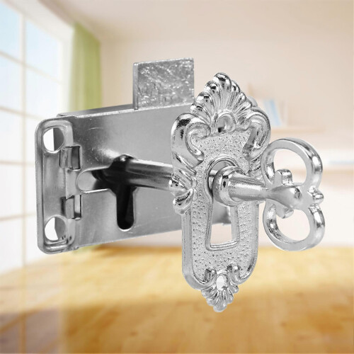 (As show, One size) Antique Classical Drawer Cabinet Lock Set with Key 1