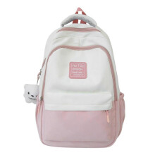 (Pink) Fashion Student Backpack Large Capacity School Bag for Teens Book Bags Casual Daypack Travel Rucksack Adjustable Strap  Red