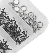 (As show, One size) 100pcs Treble Fishing Hooks with Storage Box for Accessories