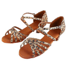 (As show, One size) Soft Comfortable Dance Shoes for Girls Leopard Print 34
