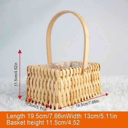 (As show, One size) Multipurpose Wicker Basket with Handle, Empty Gift or Picnic Basket 2