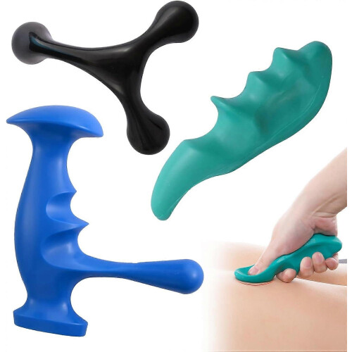 Triggerpointmassageset - 2-delige deep tissue-tools met duimbeschermer en handpalmmassager