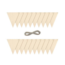 Banderines triangulares de madera - 20 piezas para guirnaldas, regalo festivo