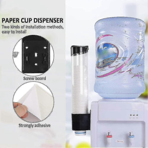 Cup Dispenser - 60 Paper Cups Plastic Cup Dispenser, One Touch Button Cup Holder 2