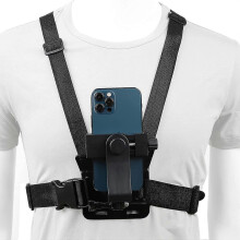 Mobile Phone Chest Mount Harness Strap Holder, Cell Phone Clip Action Camera Pov