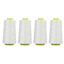 ks nite Serger, biela, prémiový polyester, pevná, odolná voči opotrebovaniu, široko používaná biela niť