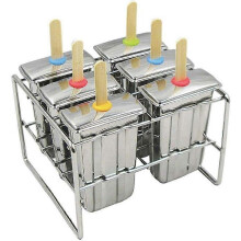 (As show, One size) Multipurpose 6-Grid Stainless Steel Ice Mold for Homemade Ice Cream