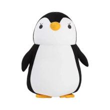 (As show, One size) Cute Penguin Black 2-in-1 Travel Pillow, U Shape Neck Pillow for Hiking, Camping, and Airplane