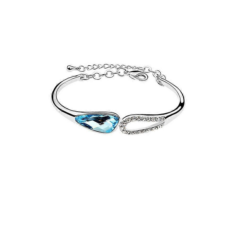 (As show, One size) Stunning Sky Blue Crystal Bracelet for Women, Luxury & Simple Elegance-image-OPC-PHNFSWY-NEW