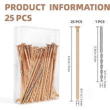 (As show, One size) 25 Pure Copper Nails - 3.15 Inch, Tree Stump Root Killer with Drill, Bulk Pack