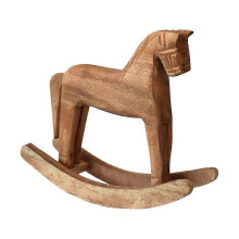 (As show, One size) Rocking Horse Decorative Statue, Vintage Carved Wood Craft for Home Interiors