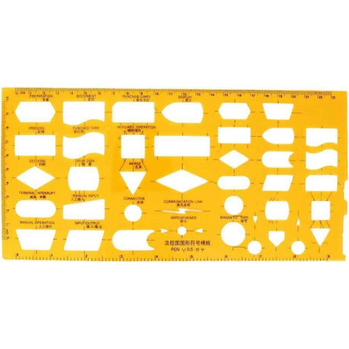 (As show, One size) 1pc Plastic Geometry Template with Measuring Ruler, Ideal for Architectural Drafting