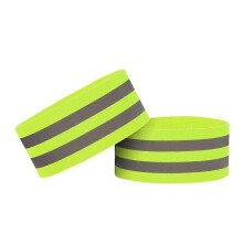 (As show, One size) 4 Pack Green Reflective Bands, High Visibility for Biking, Running & Walking