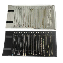 (As show, One size) Jewelry Necklace Anti-twist Jewelry Storage Roll Exhibitor Portable Jewelry Folding Bag Necklace Bracelet Bag