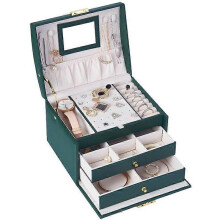 (As show, One size) Multi-layer Drawer Type Jewelry Box Large Capacity Earrings Storage Jewelry Box Earrings Necklace Cosmetic Storage Box