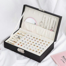 (As show, One size) Jewelry Storage Box Portable Jewelry Box Jewelry Storage Box Multifunctional Earrings Storage Ring Necklace Arrangement