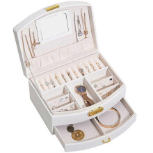(As show, One size) Children's Double Hair Accessories Jewelry Storage Box Drawer Jewelry Box Ring Earrings Jewelry Storage Box Gift