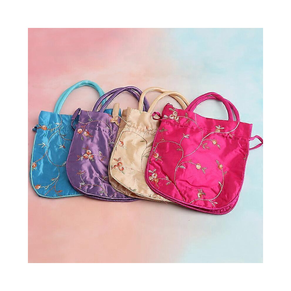 (As show, One size) Invisible Handbag Vintage Embroidered Girdle Drawstring Bag Jewelry Gift Packaging Storage Bag-image-OPC-PHNFTBK-NEW