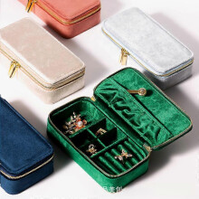 (As show, One size) Earrings storage box portable jewelry box girls' multi-functional jewelry storage box