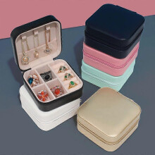 (As show, One size) Simple and Convenient Jewelry Storage Box Necklace Earrings Small Jewelry Bag Travel Anti-oxidation Jewelry Box