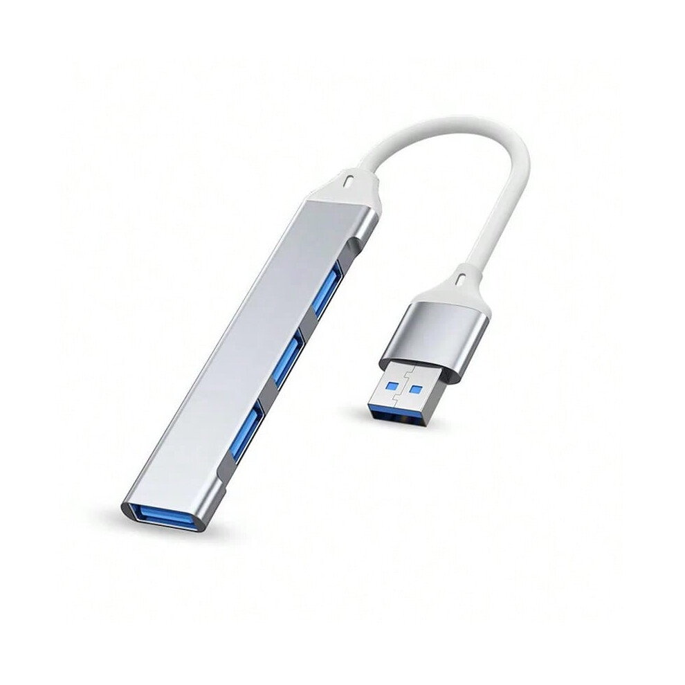 (Usb Sliver) 4Port Usb 3.0 Hub Usb Hub High Speed Type C Splitter 5Gbps For Pc Computer Accessories Multiport Hub 4 Usb 3.0 2.0 Ports 7605231736815