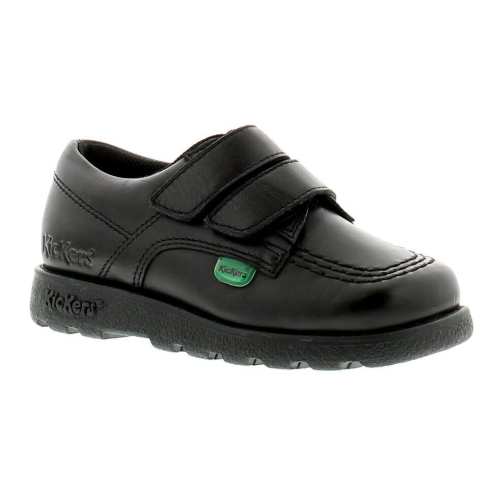 (Black, 7 (Children's)) Kickers Boys School Shoes Fragma Lo Strap Infants Leather T Fasten black UK Size
