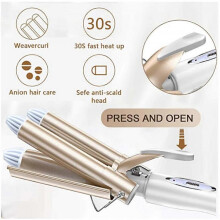 Hair Waver 3 Barrel Curling Iron - Hair Curler for Long Hair 22mm with 2 Temperature Controls