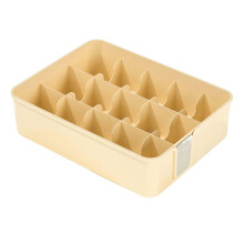 (As show, One size) Sock Underwear Organizer Divider Plastic 15 Cell Closet Drawer Storage Box for Panty Ornament Ties Yellow
