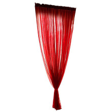 (As show, One size) Simple Style Polyester Window Voile Tulle Curtain Sheer Panels Bedroom Living Room Decor Red 1x2.7m