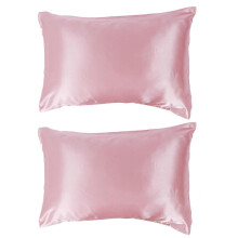 (As show, One size) 2pcs 75 x 150D Satin Pillowcase Soft Pillow Cover With Envelope Sealed Beddings Rose