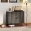 Homcom (Grey) HOMCOM Sideboard Storage Cabinet with Sliding Doors 1