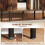 Homcom (Brown) HOMCOM Sideboard Storage Cabinet with Sliding Doors 7