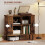 Homcom (Brown) HOMCOM Sideboard Storage Cabinet with Sliding Doors 5